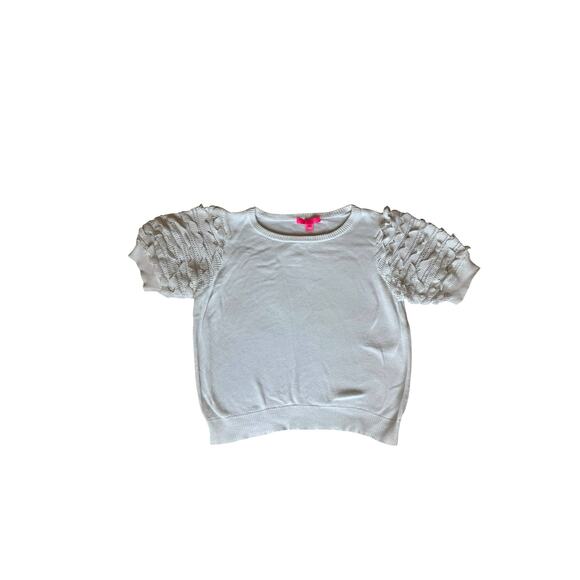 Lilly Pulitzer Faye Ruffled Short Sleeve Knit Top Size‎ XL - Picture 2 of 6